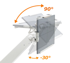 +90°-30°のチルト部